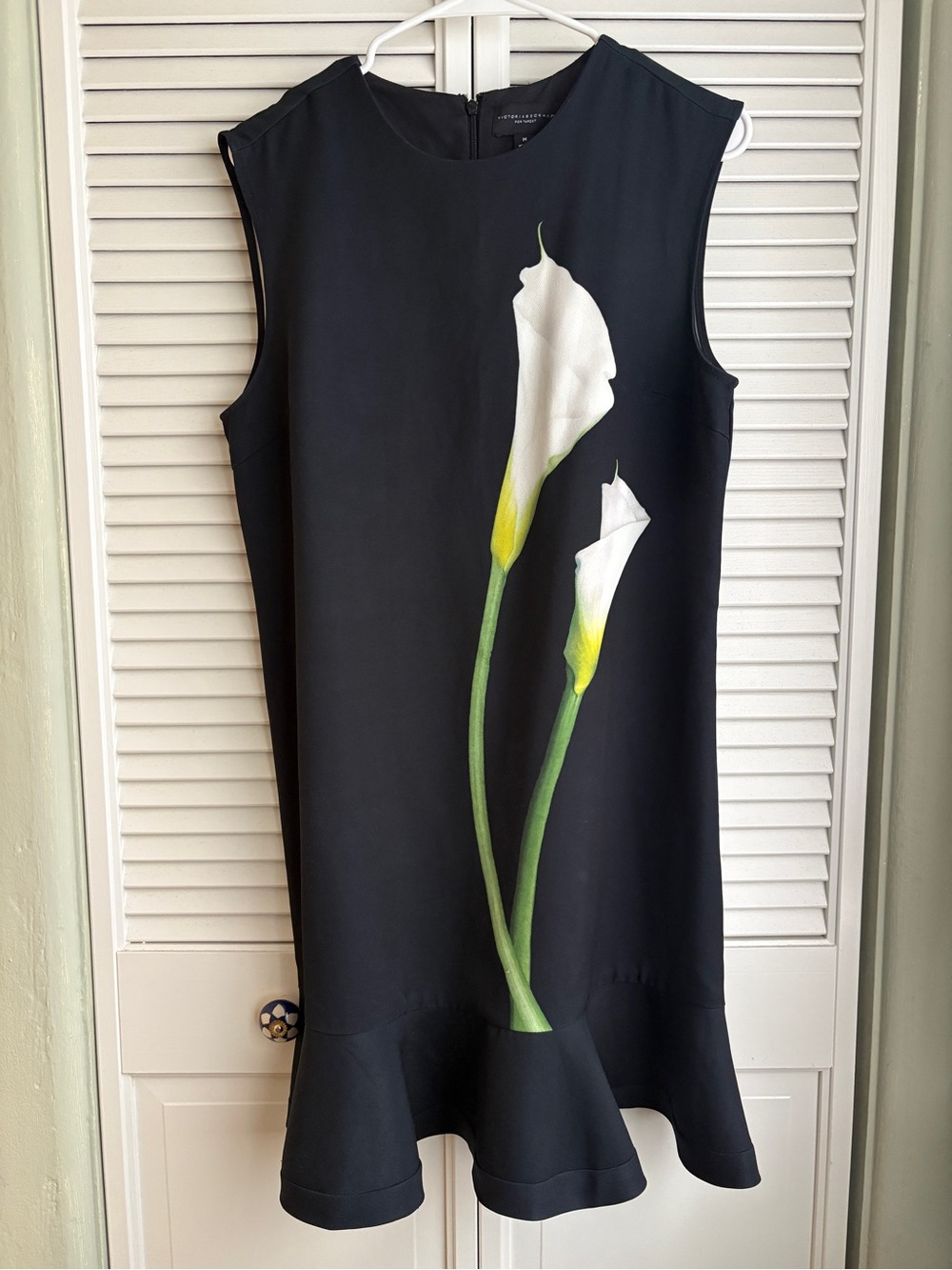 Victoria Beckham for Target Black Floral Calla Lily Sleeveless Dress